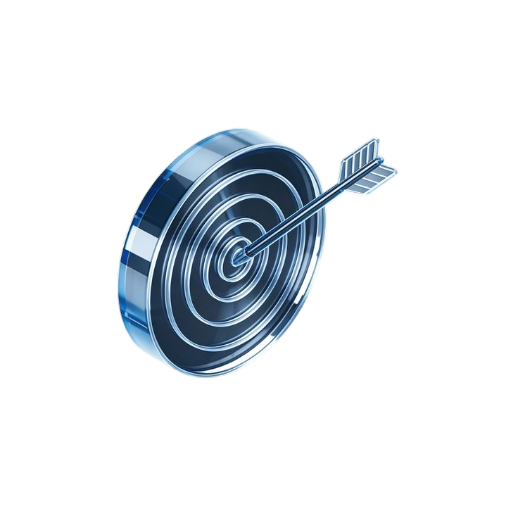 Target and arrow representing precision and mission