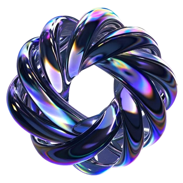 Abstract chrome ring representing connection